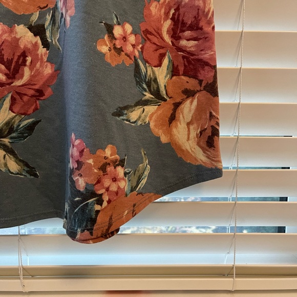 Blue + Pink Flowered Dress with Pockets - Picture 3 of 7